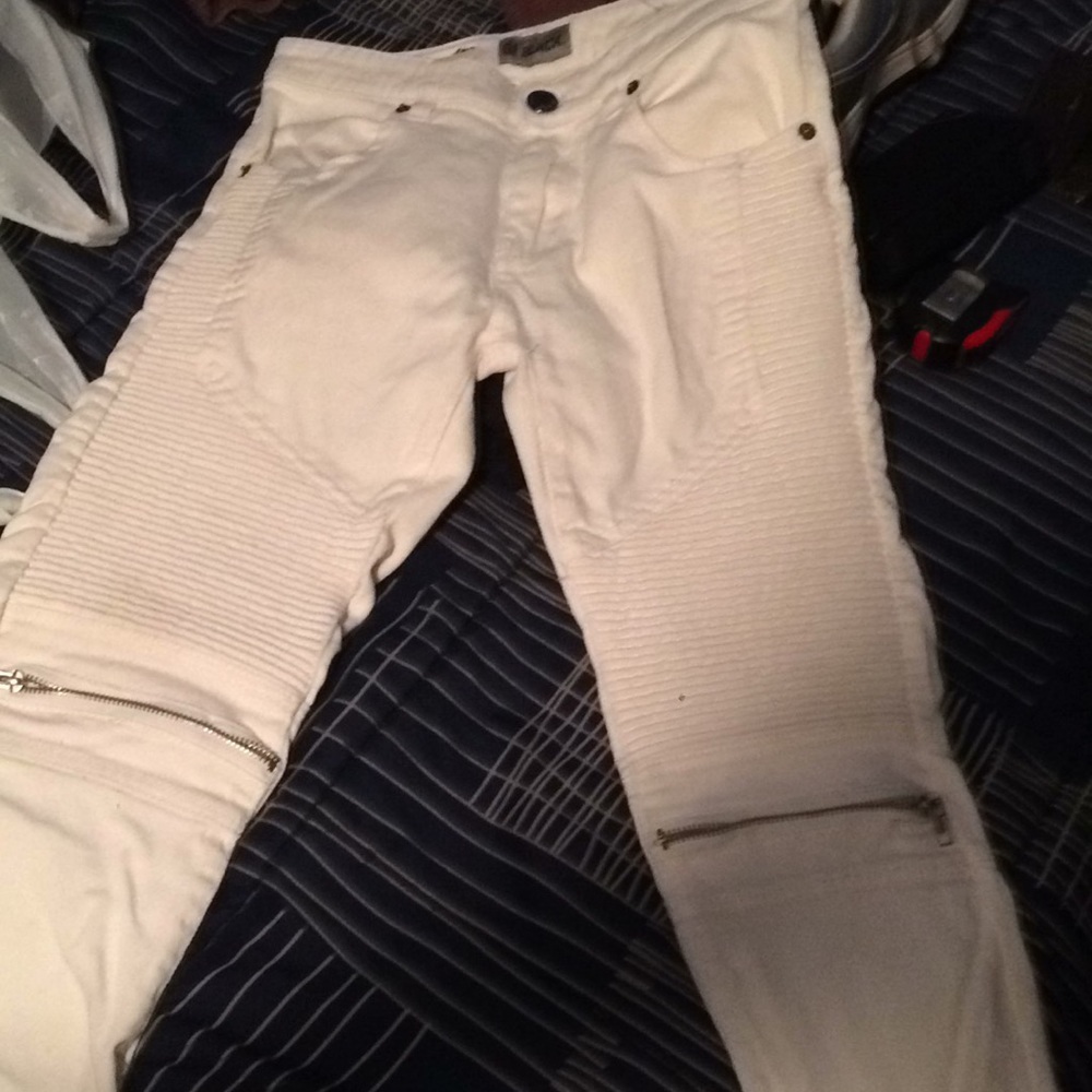 All white jeans
